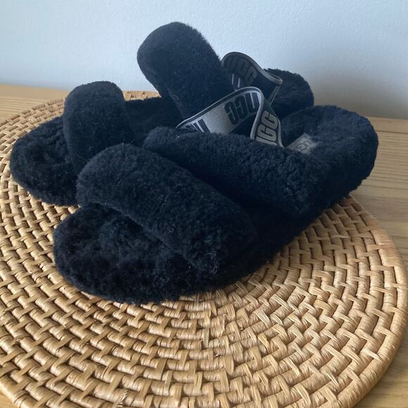 Ugg Oh Yeah Sherpa Black Slippers Women’s 10 - Picture 1 of 8